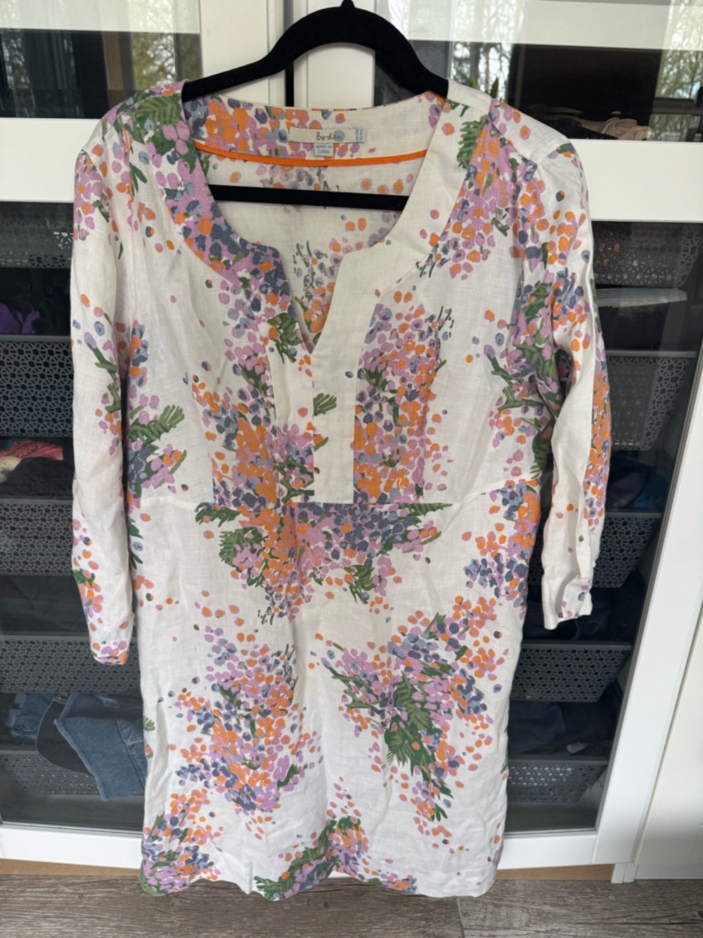 Boden Linen Dress with Flowers